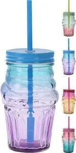 Vaso Cristal con Pajita 500Ml Dreams Surtidos