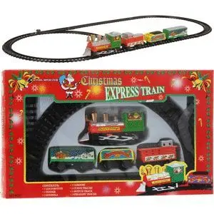 Tren Navidad 9 Piezas Via 180Cm a Pilas con Locomo