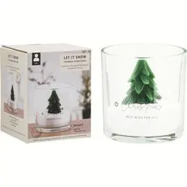 Set Diy Vela en Vaso 10X10Cm Arbol Navidad y Cera