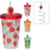 VASO 600ML CON TAPA Y PAJITA DECORADA FRUTAS SURTI