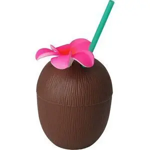 Vaso Coco Tropical con Pajita Surtidos