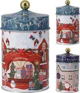 Lata Almacenamiento Navidad 18Cm 2 Diseños Surtido