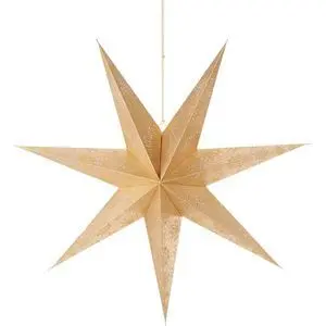 Estrella Papel 60Cm Dorada Purpurina 7 Brazos
