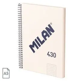 Bloc Espiral Milan A5 Cuadro 5 mm 80H Serie 1918 B