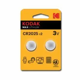 Pila Boton Kodak Litio Cr2025 3V 2 Unidades