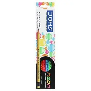 Lapiz Grafito Doms Hb con Goma Colores Neon