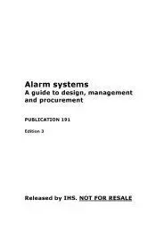 191 Alarm Systems - a Guide To Design, Management And Procurement - Edition 3