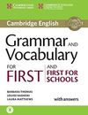 GRAMMAR AND VOCABULARY FOR FIRST AND FIRST FOR SCHOOLS BOOK WITH ANSWERS AND AUD