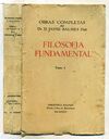 FILOSOFÍA FUNDAMENTAL. TOMO I: VOLUME 1