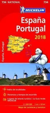 Mapa Michelin España-Portugal 2018