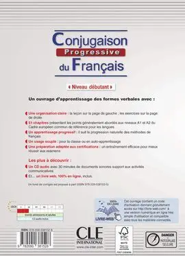 Onjugaison Progressive Du Francais - Livre Web - Livre + Cd Audio Niveau Débuta