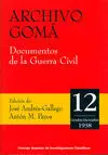 Archivo Gomá. Documentos de la Guerra Civil Nº 12: Octubre-Diciembre 1938