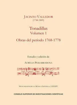 Tonadillas. Volumen I, Obras del Periodo 1768-1778