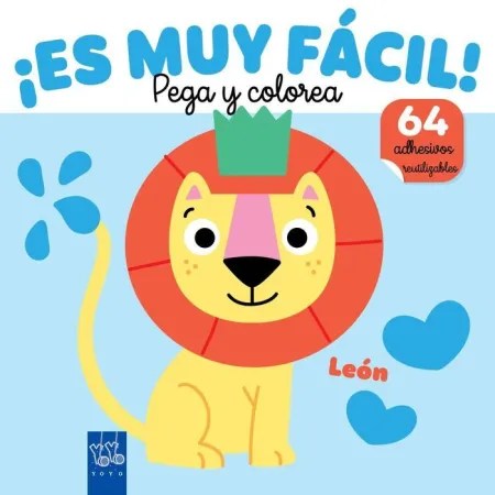 ¡Es Muy Facil! Pega y Colorea. Leon
