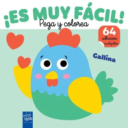 ¡Es Muy Facil! Pega y Colorea. Gallina
