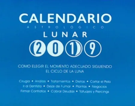 Calendario Astrologico Lunar 2019 (Devolver Antes
