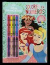 PRINCESAS. COLOREA POR NÚMEROS. CERAS