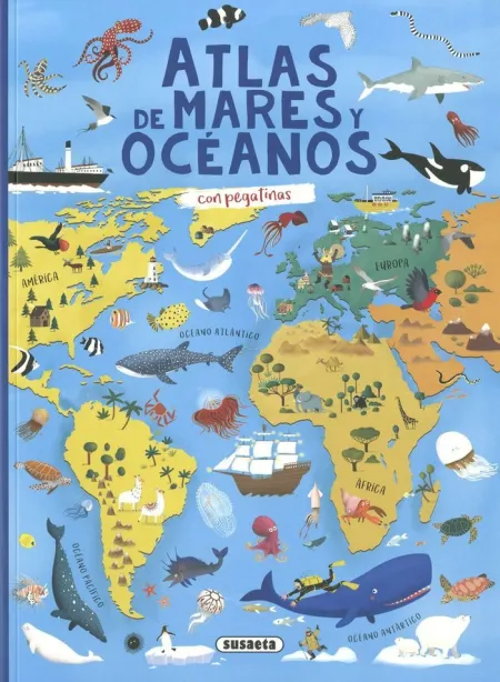 Atlas de Mares y Oceanos con Pegatinas