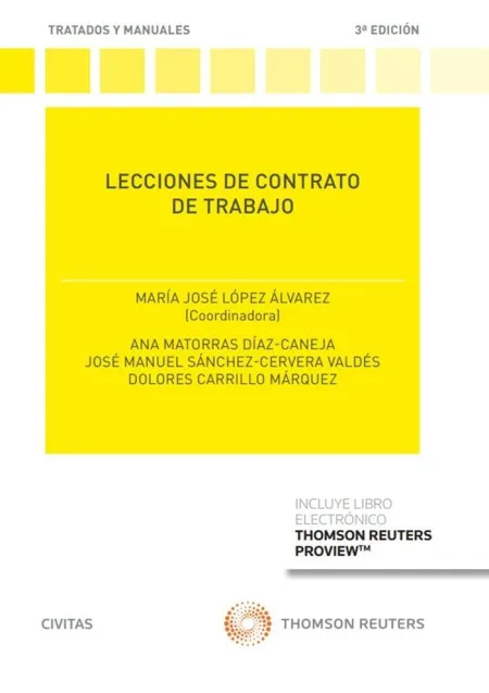 Lecciones de Contrato de Trabajo. 3ª Ed. 2022 - (Papel + E-Book)