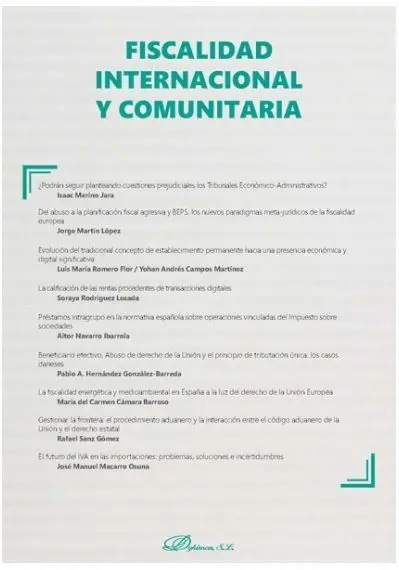 Fiscalidad Internacional y Comunitaria