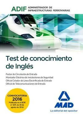 Test de Conocimientos de Inglés. Administrador de Infraestructuras Ferroviarias