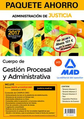 Paquete Ahorro Gestión Procesal y Administrativa (Turno Libre). Ahorra 101 ? (In