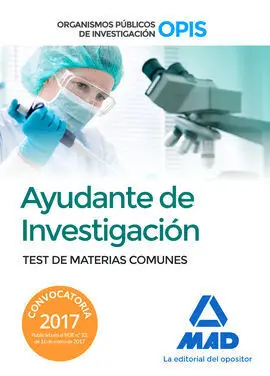 Ayudantes de Investigación de los Organismos Públicos de Investigación. Test del