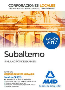 Subalterno Corporaciones Locales. Simulacros de Examen