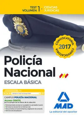 Test Vol. 1 Policia Nacional Escala Básica. Ciencias Jurídicas