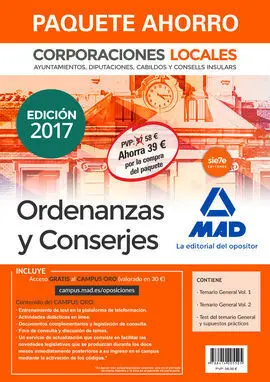 Paquete Ahorro Ordenanzas y Conserjes de Corporaciones Locales.