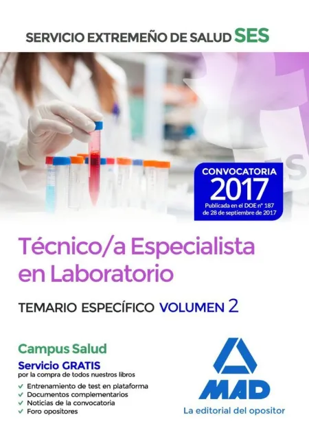 Técnico/A Especialista en Laboratorio del Servicio Extremeño de Salud (Ses). Tem