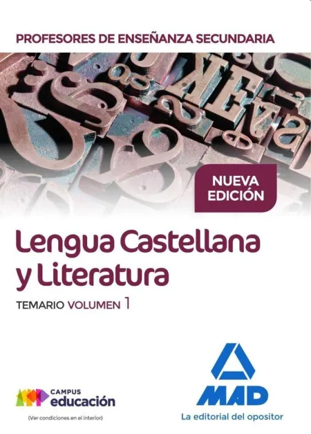 Lengua Castellana y Literatura. Temario V. 1 Profesores Enseñanza Secundaria