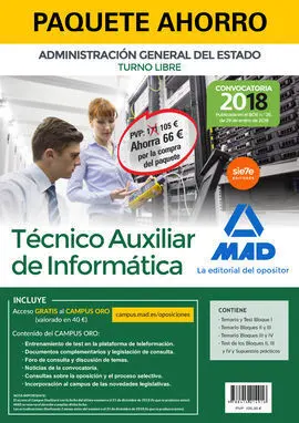 Paquete Ahorro Técnico Auxiliar de Informática del Estado (Turno Libre). Ahorro