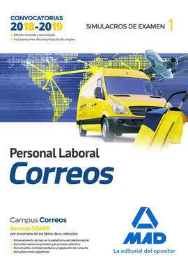 Personal Laboral de Correos y Telégrafos. Simulacros de Examen Volumen 1