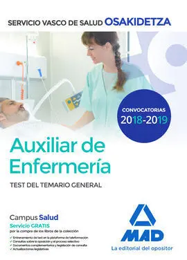 Auxiliar de Enfermería de Osakidetza-Servicio Vasco de Salud. Test General