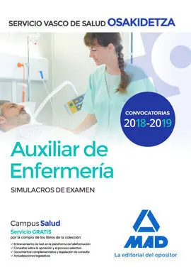 Auxiliar de Enfermería de Osakidetza-Servicio Vasco de Salud. Simulacros de Exam