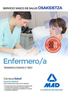 Enfermero/A de Osakidetza-Servicio Vasco de Salud. Temario Común y Test