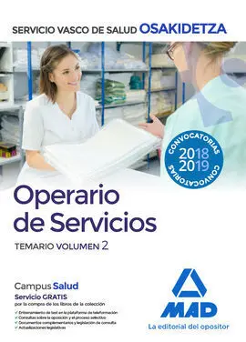 Operario/A de Servicios de Osakidetza-Servicio Vasco de Salud. Temario Volumen 2