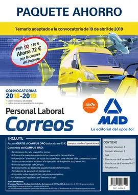 Venta Anticipada Paquete Ahorro Personal Laboral Correos. Ahorro de 72 ? (Incluy