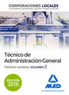 TÉCNICO  DE ADMINISTRACIÓN GENERAL DE CORPORACIONES LOCALES.TEMARIO GENERAL VOL 2