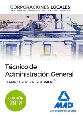 Técnico de Administración General de Corporaciones Locales. temario General Vol 2