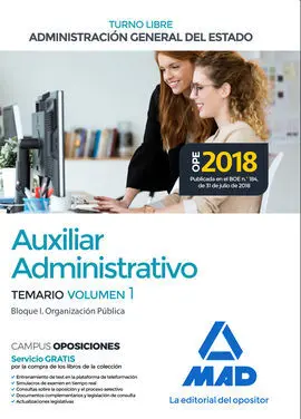 Auxiliar Administrativo. Temario 1