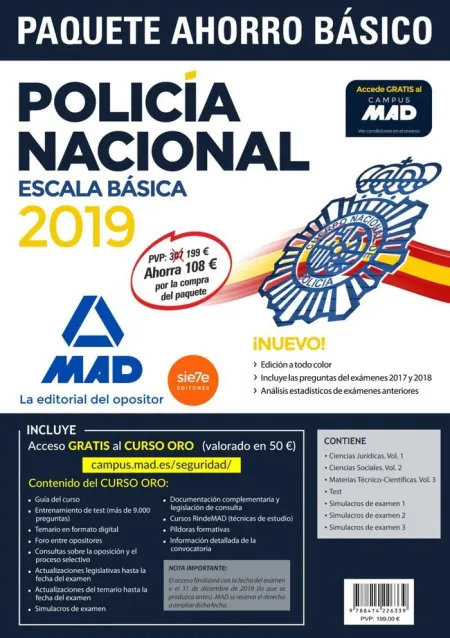 Paquete Ahorro Básico Escala Básica Policía Nacional 2019.