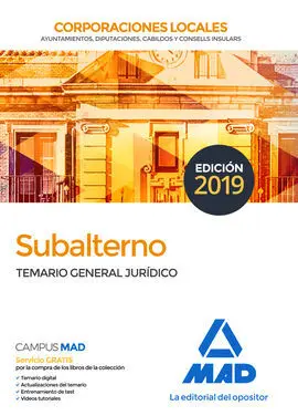 Subalterno Corporaciones Locales. Temario General Jurídico