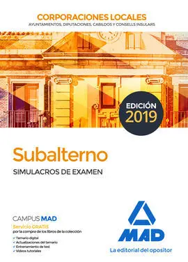 Subalterno Corporaciones Locales. Simulacros de Examen