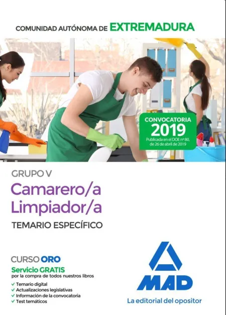 Camarero/A-Limpiador/A. Personal Laboral (Grupo V) de la Administración de la C