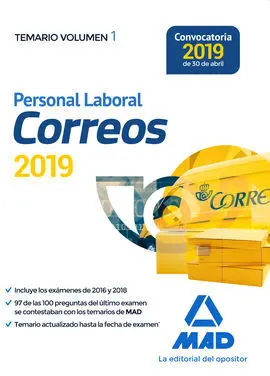 Personal Laboral de Correos y Telégrafos. Temario Volumen 1