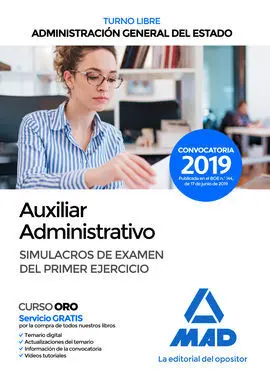 Simulacros Examen Primer Ejercicio Auxiliar Administrativo de la Admiistración G