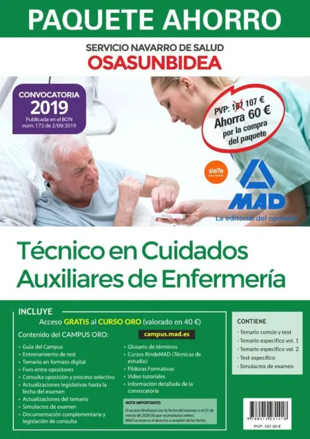Compra Anticipada Paquete Ahorro Técnico en Cuidados Auxiliares de Enfermería de