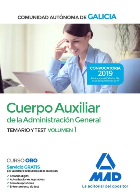 Cuerpo Auxiliar Administracion General. Temario y Test Volumen 1